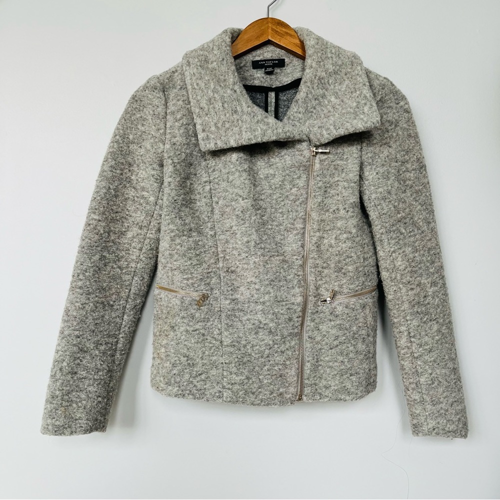 Ann Taylor Wool Blend Moto Jacket